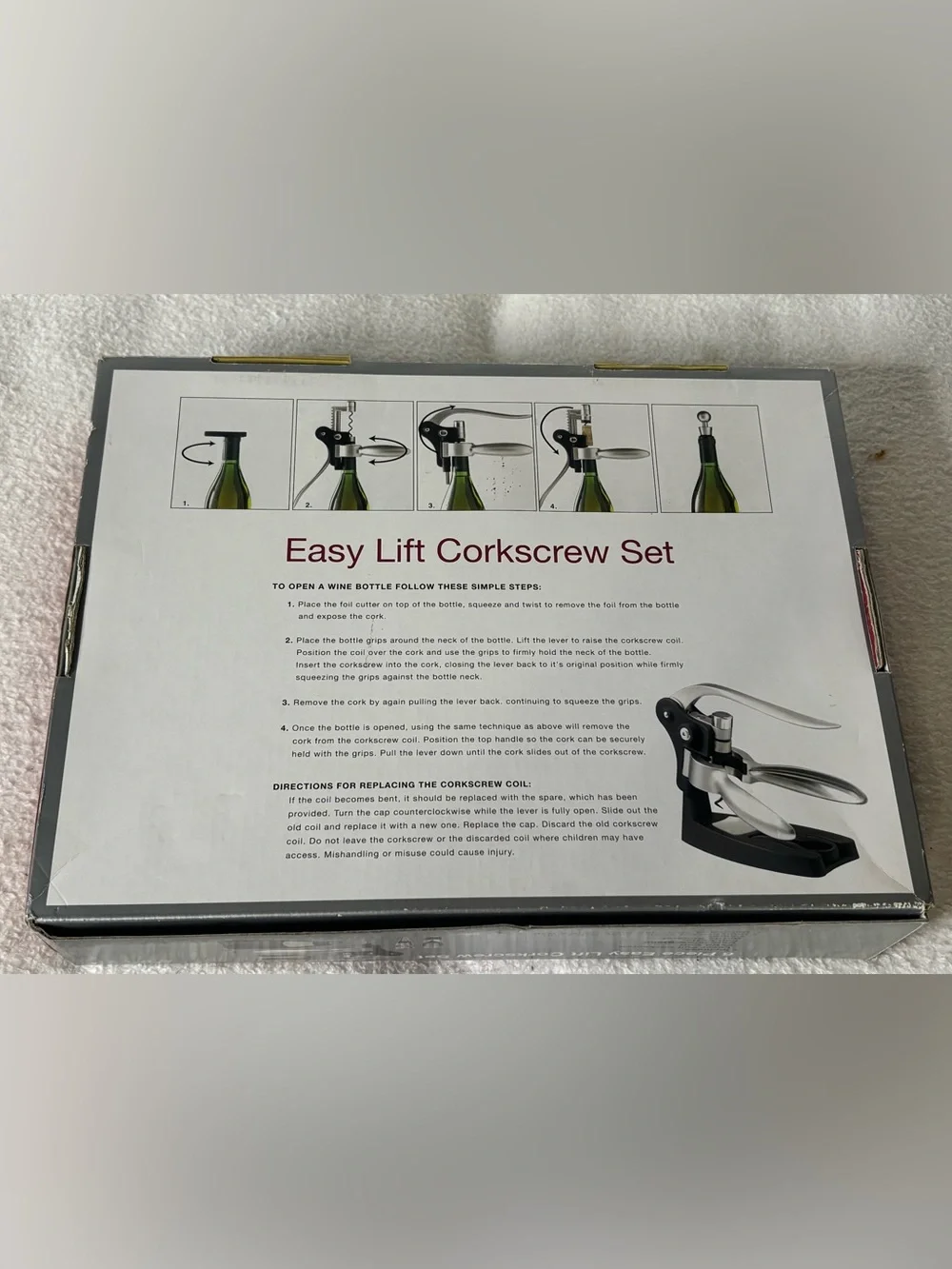 6-Piece Easy Lift Corkscrew Set - Silver Finish